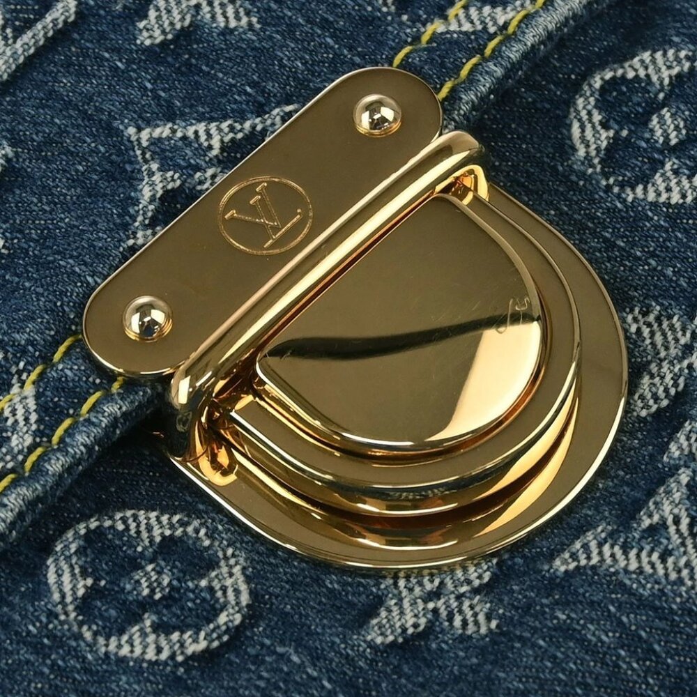 Louis Vuitton Monogram Denim Flat Shopper Tote Handbag M95018 AS0075 186407 - Picture 3 of 10